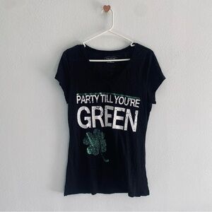 Maurices St. Patrick's Day black burnout graphic tee